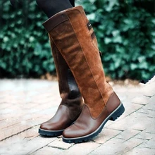 Puimentiua/женские ботинки для верховой езды; повседневные ботинки в римском стиле; сезон осень-зима; Высокая свободная посадка; Botas Mujer; обувь; Прямая