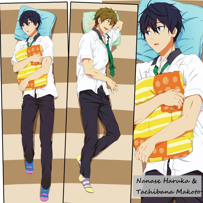 Японское аниме бесплатно! Iwatobi Плавание клуб Харука &amp Тачибана Макото Подушка