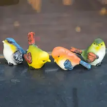 4 шт. наружная Имитация животных украшения мини милый с птицами из смолы сад внутренний двор фигурка микро Пейзаж орнамент