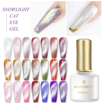 

BORN PRETTY Magnet Gel Nail Polish Set Snowglight Cat Eye Soak Off UV Gel Semi-Permanent Vanish Nail Art Gel Kit Base Top Coat