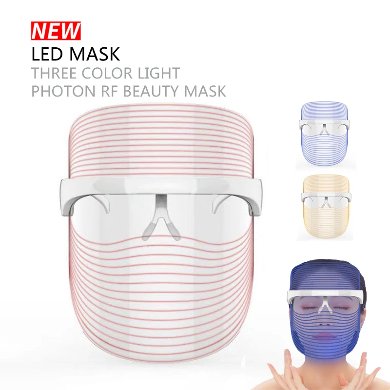 

3 Colors Led Facial Mask Led Photon Therapy Face Mask Machine Light Photon Therapy Acne Mask Beauty Led Mask Acne Removal Spa