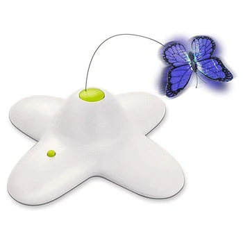 

Interactive Cat Butterfly Toy with Two Replacement Spinner Butterflies Toy Funny Cat Scratch Toys Dog Trainning Pet Toys
