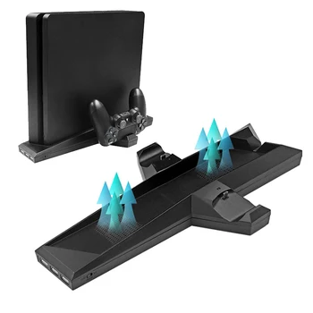 

PS4 Dual Charging Stand Controller Charging Dock For Playstation 4 PS4 Slim Game Accessories with Cooling Fan Heat Sink Base