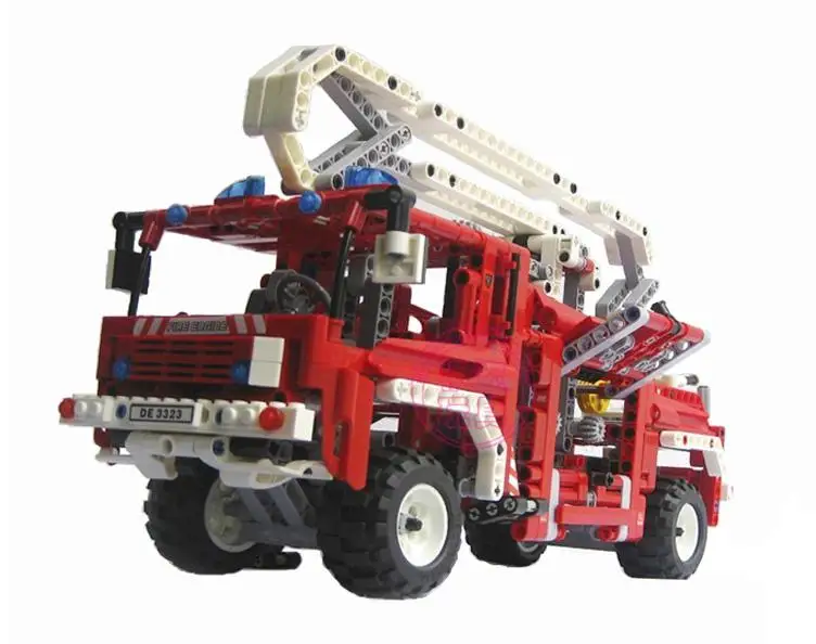 

Engine Exploiter 1036pcs Fire Crane Exploiture Truck Model Sling Van Building Block Set Toy Compatible