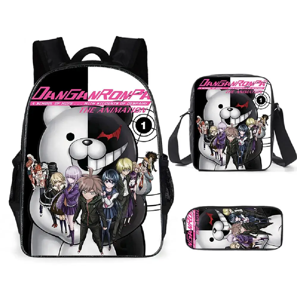 Рюкзак для мальчиков и девочек Danganronpa Monokuma школьная сумка с мультипликационным