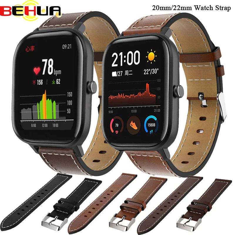 

Ремешок для часов Huami Amazfit Bip Pace Youth Lite U S GTS 2 2e Mini POP Pro, кожаный, 20 мм