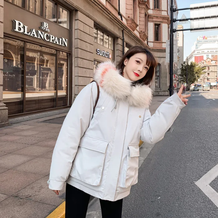 

Photo Shoot Down Jacket Women's 2019 Korean-style Cotton-padded Clothes Winter down Coat BF Students Cotton Coat Loose-Fit Hong