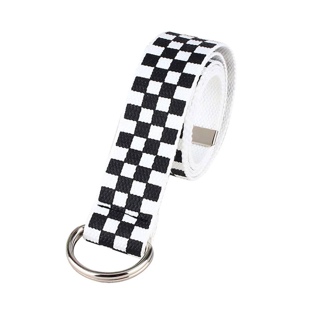 Ремень riem Модный повседневный мужской и женский chessboard холщовый ремень с d-образным кольцом Клетчатый Ремень прочный милый мужской ремень безопасности