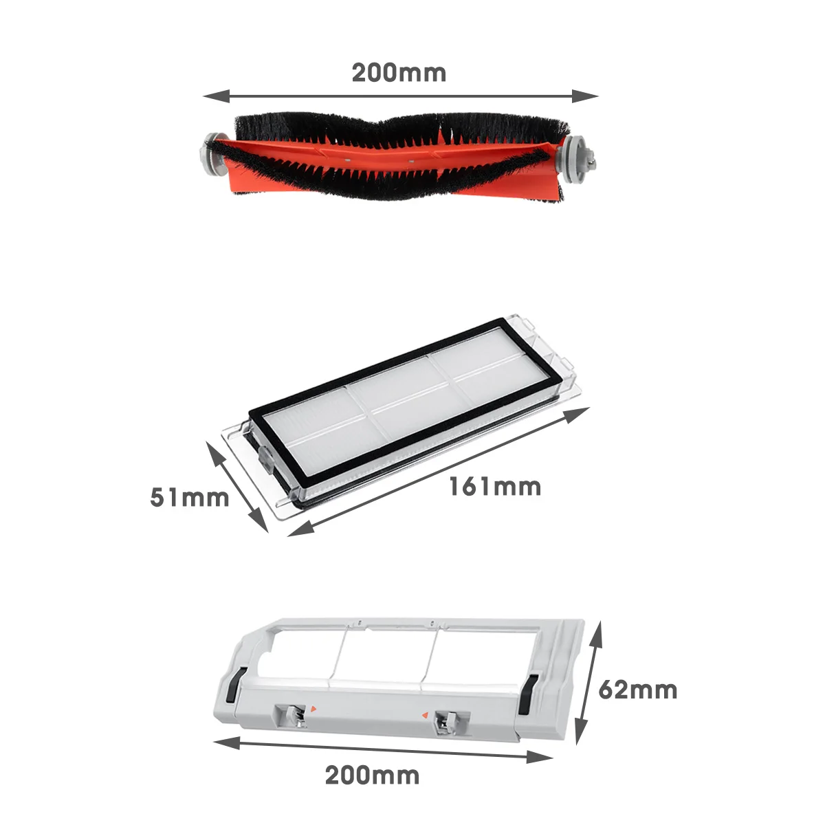 8pcs Replacement Vacuum Cleaner Parts for Xiaomi Robot S50 S51 Roborock HEPA Filter Virtual Magnetic Stripe Wall Main Side Brush