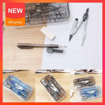 

1set Office Classic Geometric Drawing Tools Iron Compass Dessin Transparent Outil Stationery Acrylic Drawing Ruler Supplies B3Y6