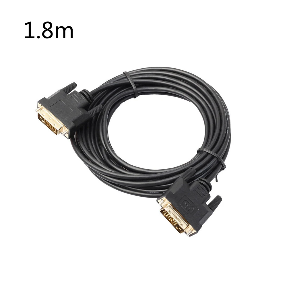 1 м/1,8 м DVI Кабель-Удлинитель HD 24+ 1 Pin папа-папа DVI кабели шнур провод медный сердечник для ПК компьютерный монитор проектор - Цвет: 1.8m
