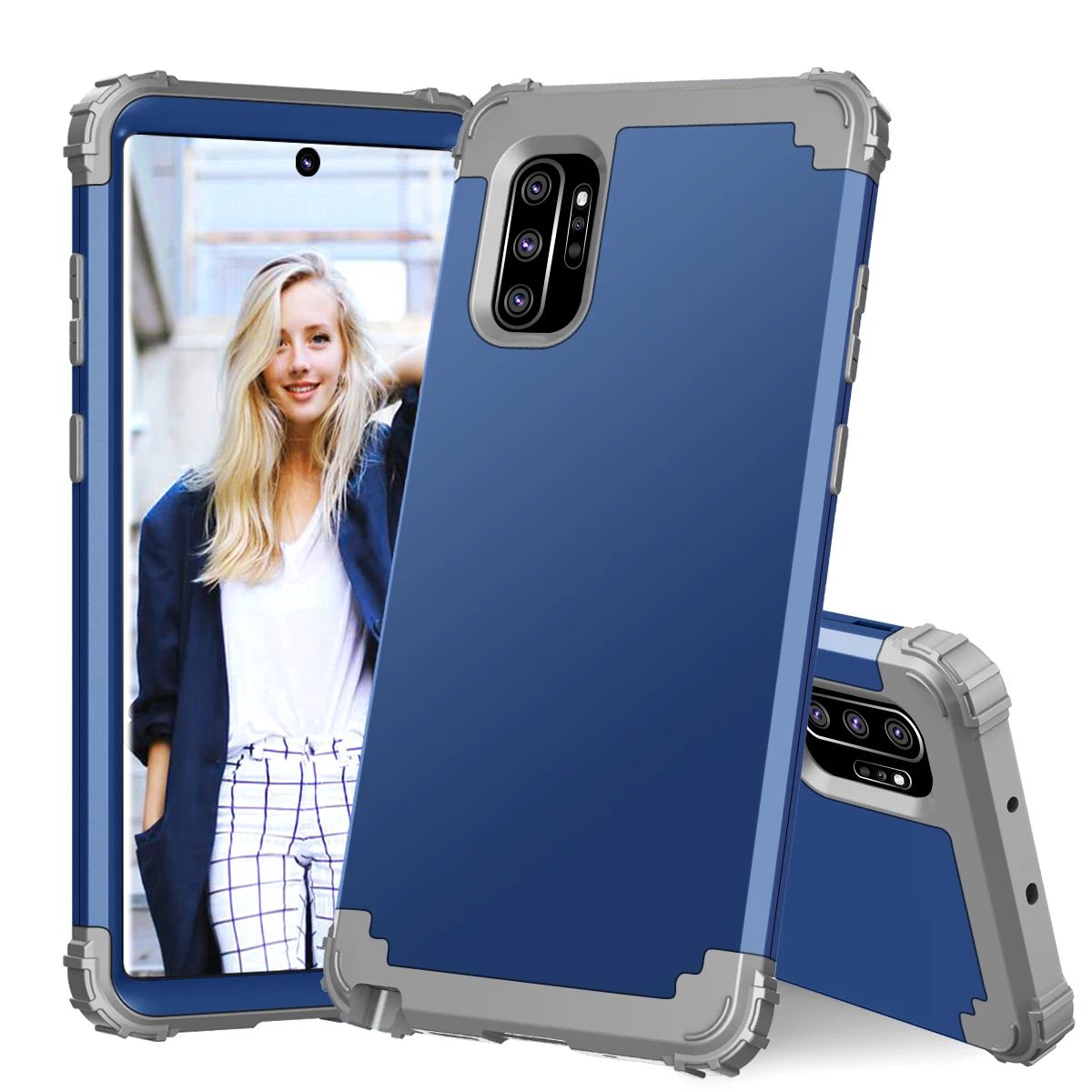 Высокое качество 3 в 1 чехол для мобильного телефона samsung Note10/Note10plus/S10 E/S10/S10plus/Note9/S9 черный красный фиолетовый зеленый розовый темно-синий