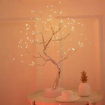 

High Quality USB Creative LED Night Lights Pearl Tree Light Touch Screen Color Light Copper Wire Light Kids Gift For Home Decor