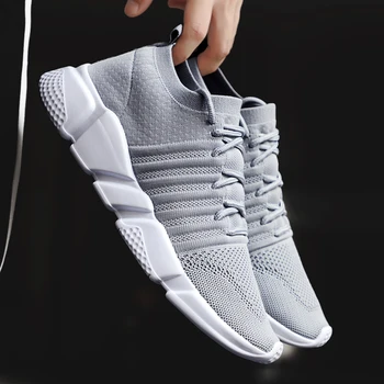 

Men Sneakers Lightweight Flykint Casual Shoes Men Slip On Walking Socks Shoes Trainers Mesh Flat Homme Big Size Masculino