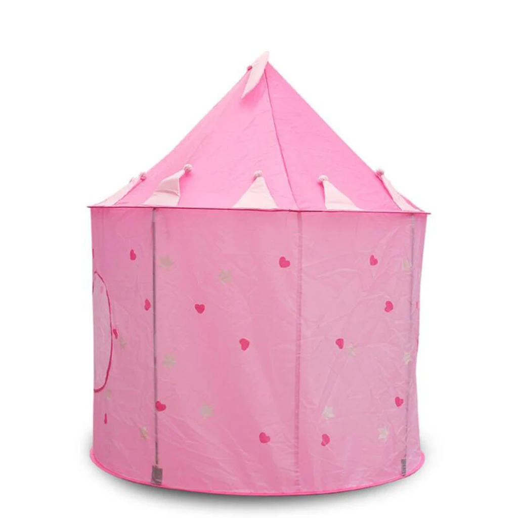 Portable Travel -up Play Tent Pink Girls Playhouse Castle House Hut Toy