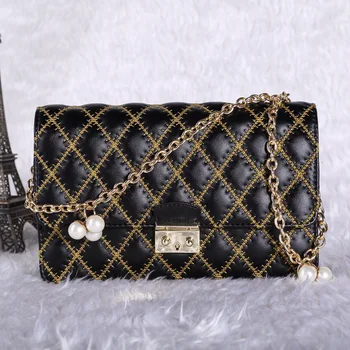 

2018 NEW SHEEPSKIN LEATHER WOMEN'S BAG SINGLE SHOULDER BAG FASHION KOREAN STYLE BRAND HANDBAG TIDE Diamond Pattern WOMEN HANDBAG