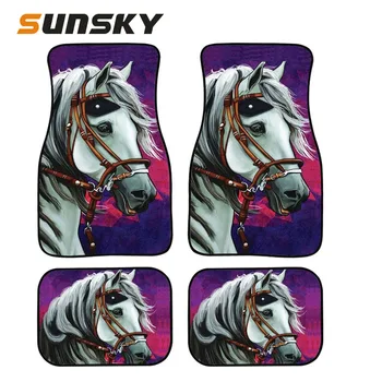 

Car Floor Mats 4 in 1 Animal Pattern Universal Printing Auto Car Floor Mat Set Auto Interior Styling Waterproof Car Carpet Cover