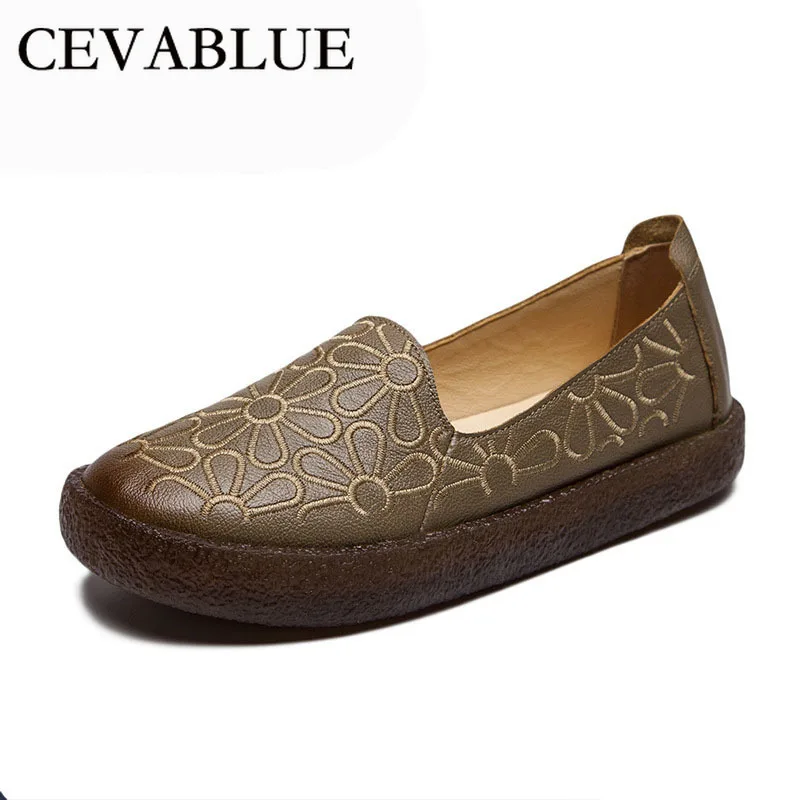 

LTARTA Genuine Leather Women's Shoes Soft Bottom Handmade Leather Single Shoes Women's Flat Shoes Large Size ZXW-2128