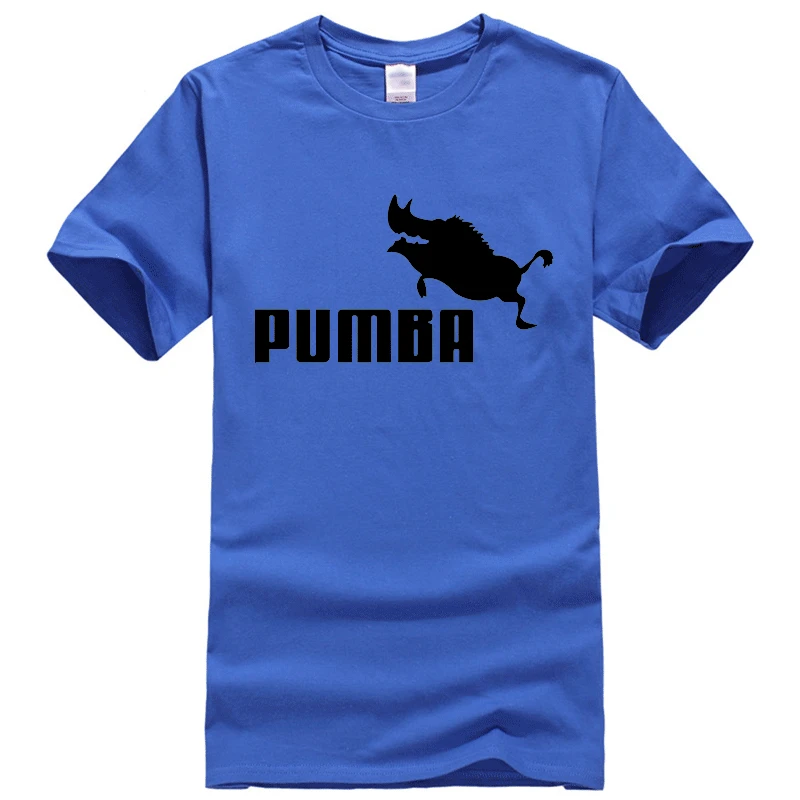Новинка года, брендовые футболки homme Pumba, Мужская футболка с короткими рукавами, хлопок, летняя повседневная футболка для мальчиков, модная футболка - Цвет: Blue