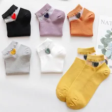 Японские кавайные носки в стиле Харадзюку с сердечками для женщин; сезон весна-осень; черно-белые забавные хлопковые носки для женщин; 120502