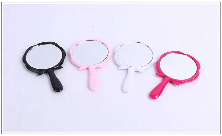 Makeup Mirror Rose Small Mirror Portable Hand-hold Mirror Creative Plastic Mirror Dressing Mirror Manufacturers Direct Sell