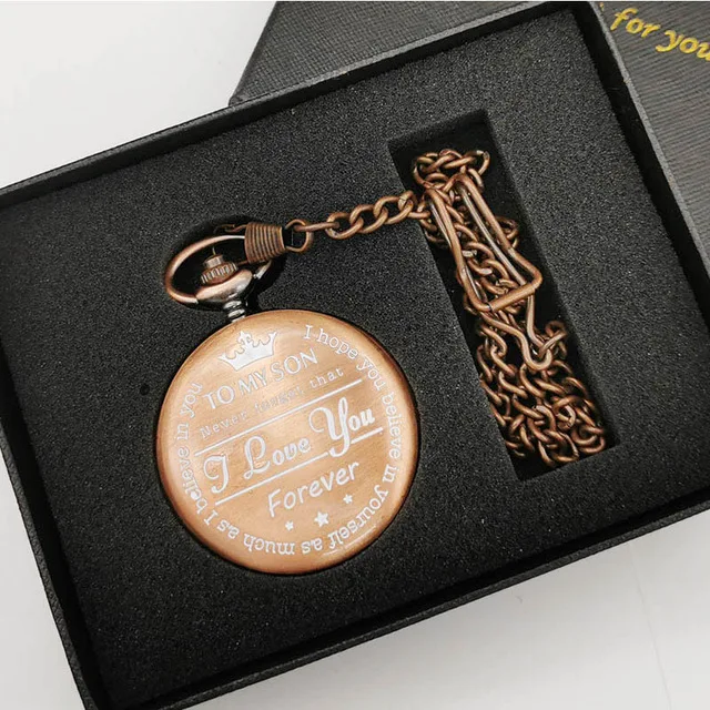 red bronze with box Карманные часы для моего сына, фильм, Король Лев, подвеска, кварцевые мужские ожерелья, часы на цепочке, подарки для мальчиков, SON Reloj De Bolsillo - Цвет: red bronze with box