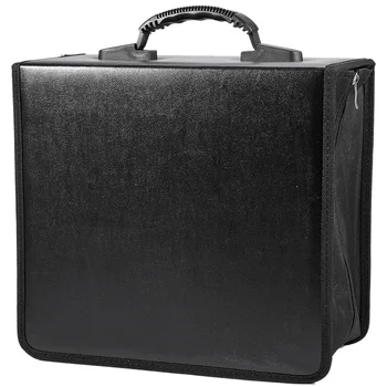 

400 Disc All Black Faux Leather DVD Home Car DVD CD Discs Holder Pocket Black Storage Bag