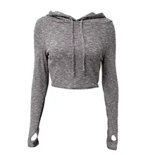 Autumn And Winter Knitted Sexy Short Lady's Sport Sweatshirts Hoodies Yoga Running Sports Long-Sleeve Jacket
