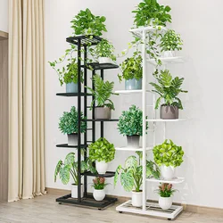 7 camada de metal planta suporte 8 vaso de flores titular prateleiras exibição rack armazenamento organizador para varanda jardim ao ar livre indoor