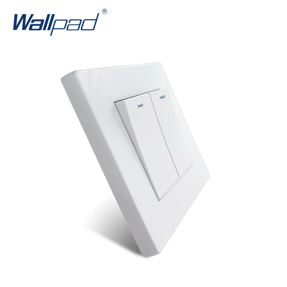 2 Gang Reset Momentary Contact Wallpad Luxury White Wall Light Switch Rocker Switch 16A AC110~250V PC Panel Electric Shutter