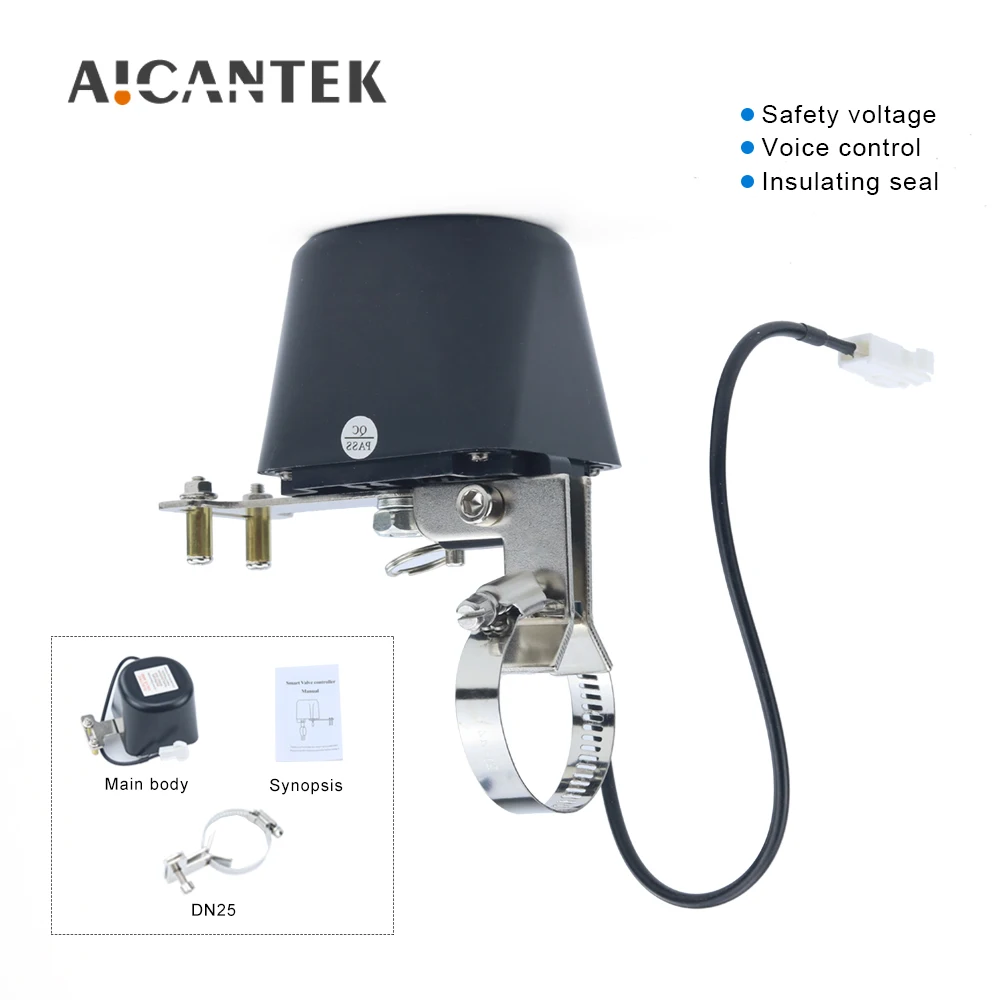 1/2" 3/4" 1" Electric Automatic Manipulator Shut Off Valve DN15 DN20 DN25 for Alarm Gas Water Pipeline Security Device 12V 1A
