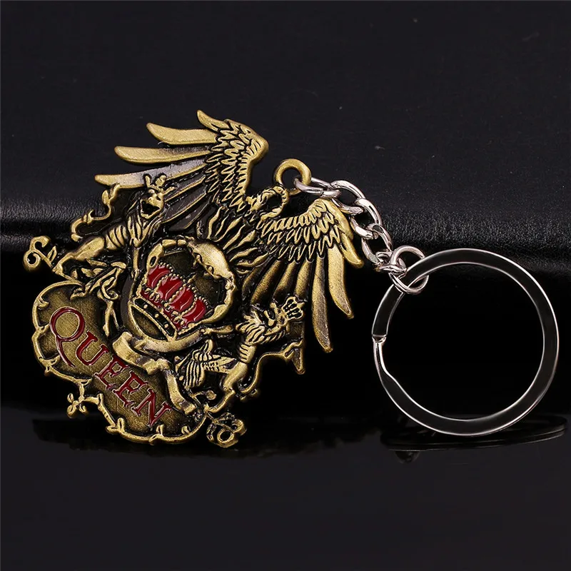 Rock Band Queen Keychain Bohemian Rhapsody Logo Eagle Crown Alloy Key Chain Ring Holder Fashion Jewelry Accessory Chaveiro