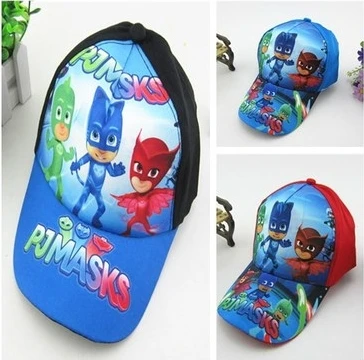 

Anime PJ Masks Cosplay Hat pajamas heros Ash Ketchum Demo Hats Canvas Baseball Cap Kids Adult Props Adjustable
