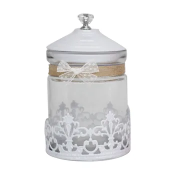 

Candy Transparent Glass Jar Home Candy Bottles Dust-Proof Stand Gift Bottle Home Decoration Dessert Storage