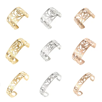 

Legenstar Bracelet Manchette Femme Flower Bangle Bijoux Luxe Stainless Steel Jewelry fit Reversible Leather Band Love Pulseiras