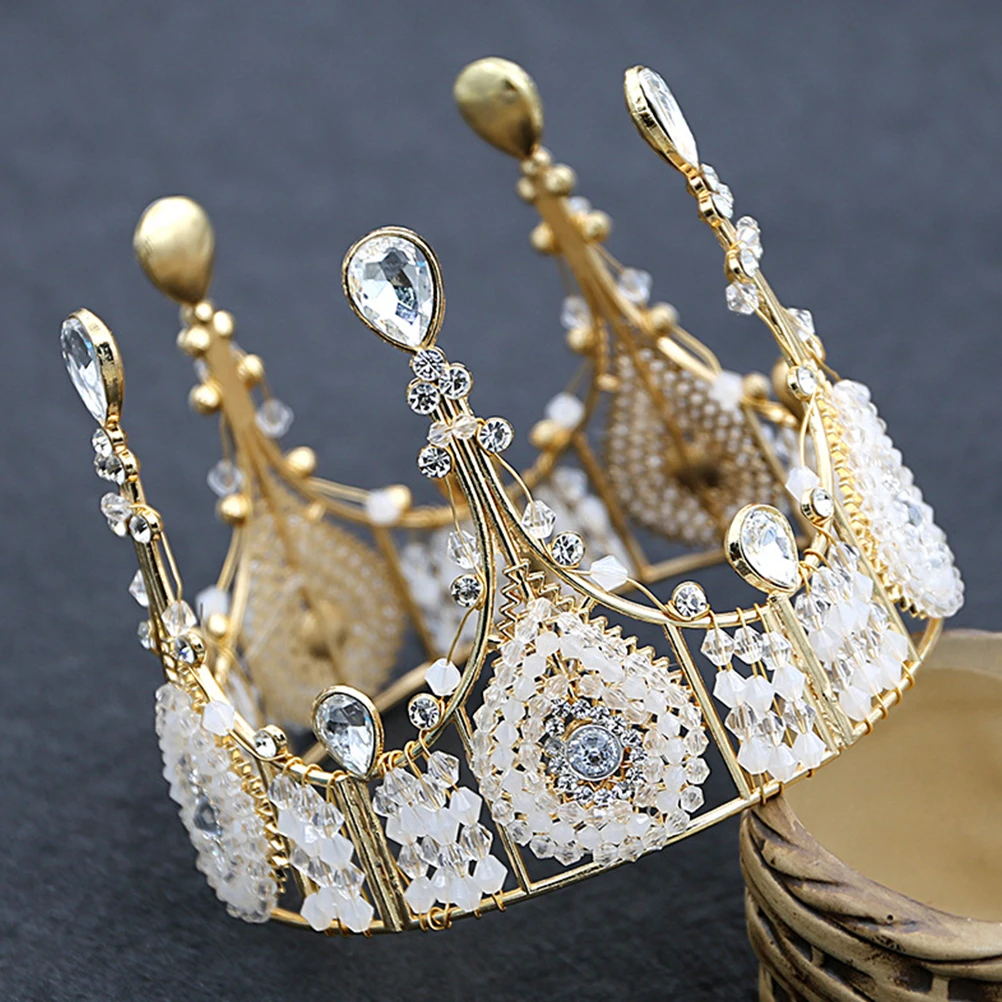 Queen Prince And Princess Party Gold Bestonzon Gold Crown Cake Topper Vintage Crown Gold Wedding Birthday Cake Decoration For King Toys Games Cake Toppers