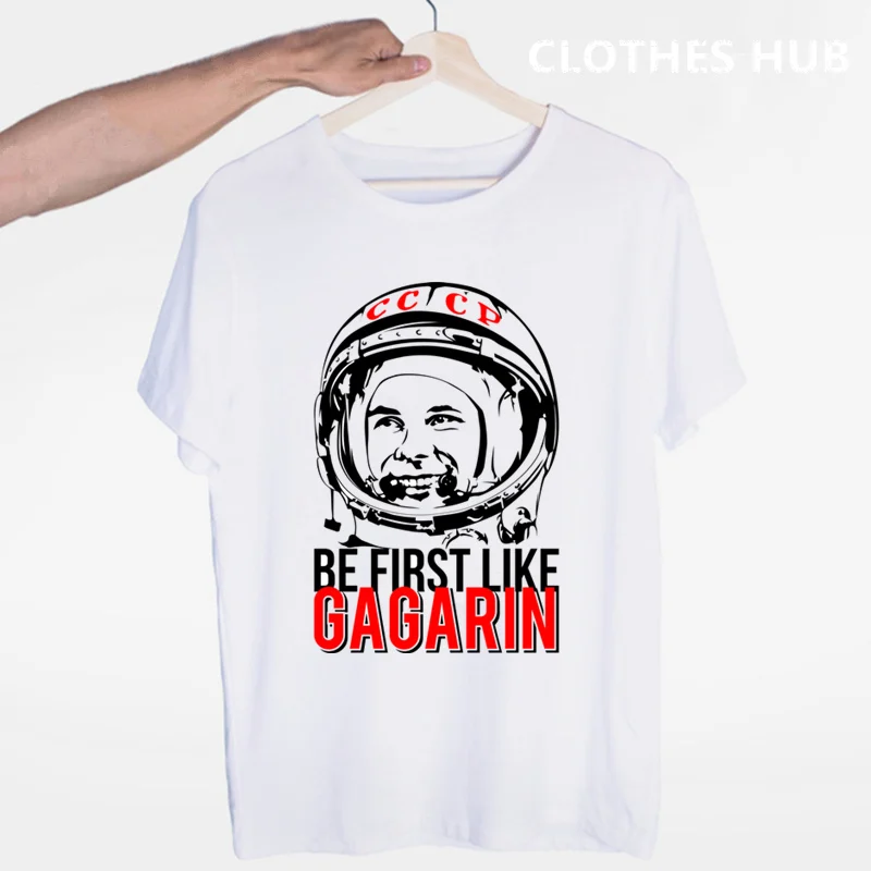 Россия CCCP Yuri Gagarin Футболка мужская популярная футболка с коротким рукавом и