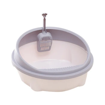 

Pet Toilet Bedpan Anti Splash Cat Litter Box Cat Dog Tray with Scoop Kittens Dog Clean Toilet At Home (Gray)