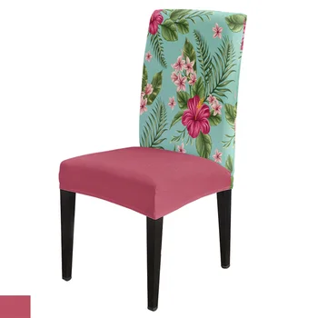 

Flower Tropical Plants Spandex Elastic Dining Chair Slipcover Removable Kitchen Seat Case Stretch Chair Cover for Banquet