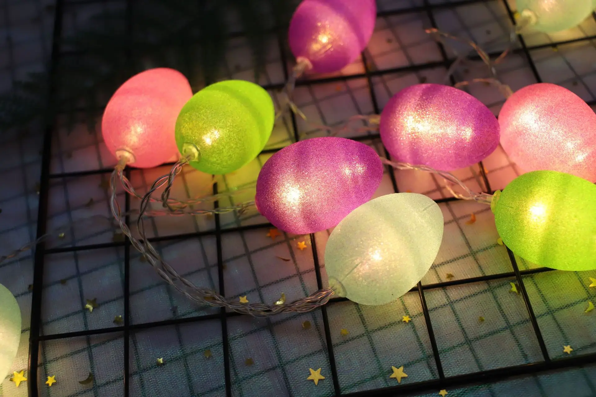 Cracked Eggshell LED String Lamp Easter Decorative Night Light,Solar