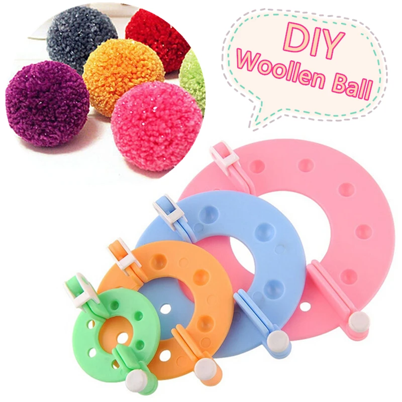 

4 Pairs A Set DIY Craft Fluff Ball Knitting Tool Weaver PomPom Maker Arts and Crafts Supplies Ball Apparatus Xmas Craft Supplies