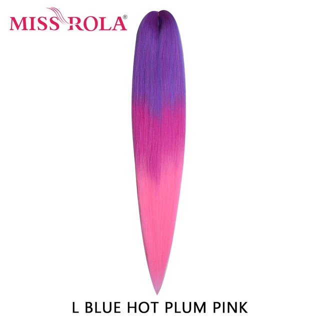 Miss Rola Synthetic Wholesale Bulk 5 Pieces 24 Inch 100g Stretched Jumbo Braiding Hair Kanekalon Pink Twist Braid Hair Extension M1b/blue
