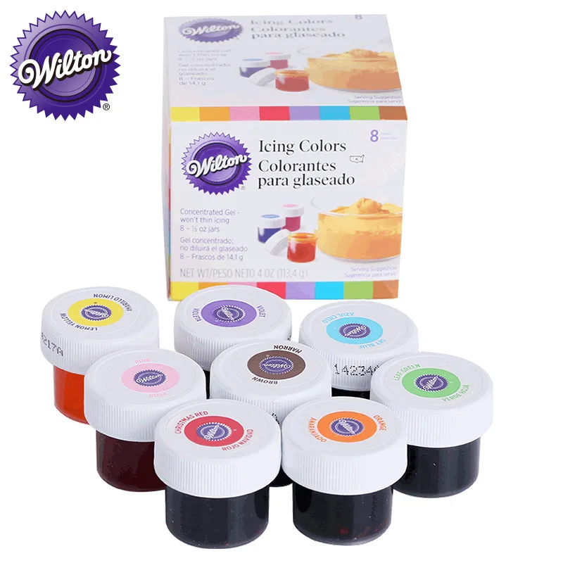 

Wilton Food Color 4/8 Color Set Baking Raw Material Cake Cream Food Color Gel Based Food Coloring Additive Cake Color Tool