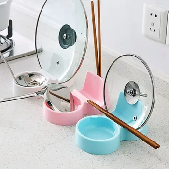 

New Style Plastic Spoon Rests Pot Cover Shelf Pure Color Cutlery Holder cutting board Shelf Cutlery Holder Kitchen Organizer