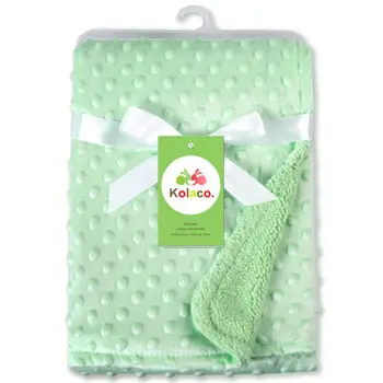 

Newborn Baby Nursery Bedding Kid Blanket Throw Soft Fleece Solid Cotton Outdoor
