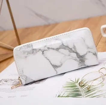 white wallet Женские кошельки женский кошелек сумки Feminina мраморный кошелек из лакированной кожи портмоне Кредитная Сумка-держатель для карт Роскошный кошелек для женщин - Цвет: white wallet