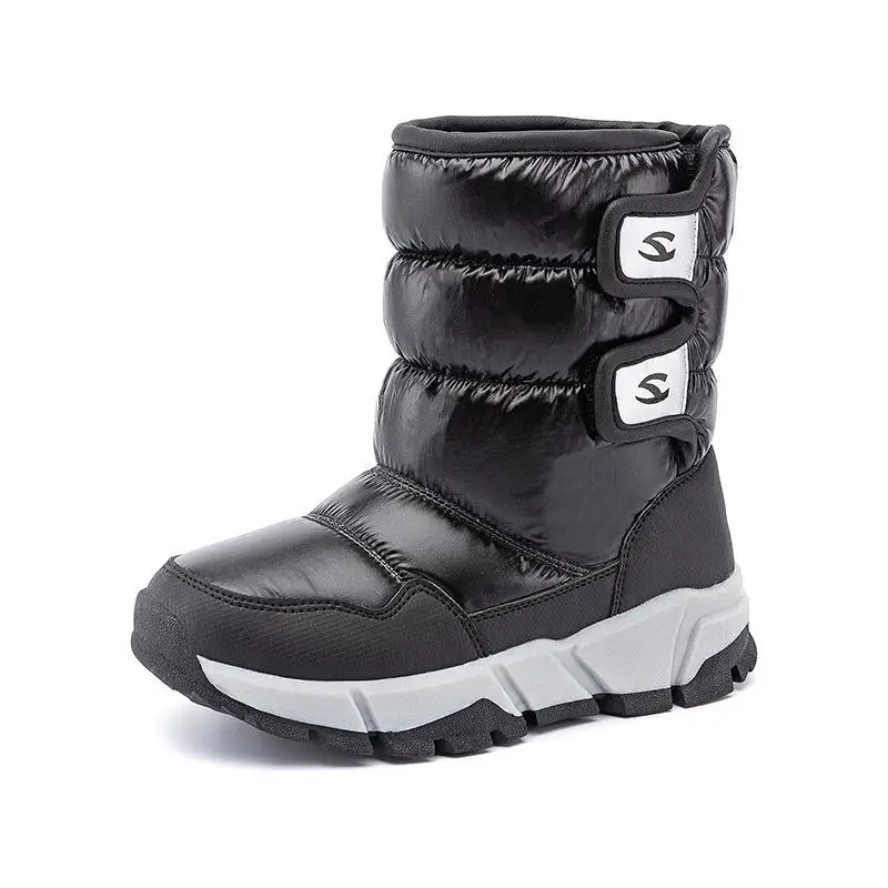 

New Winter Boots For Boys 2020 Kids Snow Boots Fashion Ankle Boots For Girls Plush Warm Leather Waterproof Children Rubber Boot