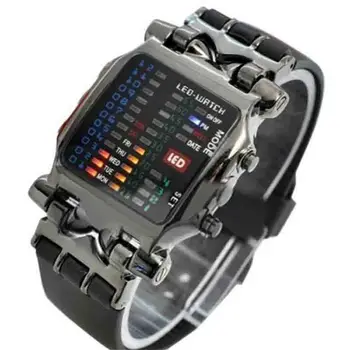 

Women Men Binary Watch Men Date Square Dial Casual Sport Plastic Band Watches reloj binario Men LED Digital Watch часы мужские