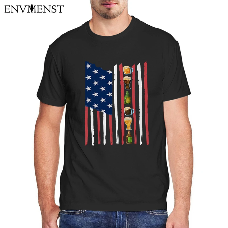 Funny American Flag Craft Beer Colthes Fashion Men Retro Short Sleeve  Patriotic Usa Beer T-shirt Female T-shirt Black Streetwear - T-shirts -  AliExpress