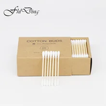 200 шт бамбуковые ватные палочки с двойной головкой для макияжа для взрослых, ватные палочки для макияжа, деревянные палочки, чистка ушей для носа, инструменты для ухода за здоровьем